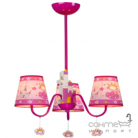 Люстра стельова для дитячої Sirius MD11020-3C E14, рожева, текстиль