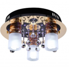 Люстра потолочная с пультом ДУ Sirius N 8080-3 BK+GD E27+LED, золото-черный