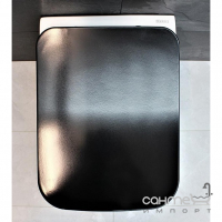 Підвісний унітаз із сидінням soft-close Dusel CUBIS LV STYLE DWHT10201030LVS малюнок, сидіння чорне