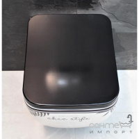 Підвісний унітаз із сидінням soft-close Dusel CUBIS CHIC STYLE DWHT10201030CS малюнок, сидіння чорне