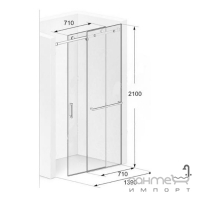 Душевая дверь в нишу Weston 1390x2100 хром/прозрачное стекло