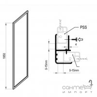 Неподвижная стенка для душевого уголка Ravak Supernova PSS-90 195 Transparent 940701O2Z1 белый
