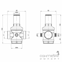 Редуктор тиску води, підключення 1 дюйм, внутрішнє різьблення ICMA 91246AF05