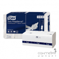 Листові паперові рушники з безперервною подачею Tork PeakServe Advance 100589 білі