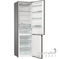 Отдельностоящий двухкамерный холодильник с нижней морозильной камерой Gorenje NRK 6202 AXL 4 серебристый металлик
