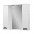 Зеркало настенное с подсветкой, два шкафчика 90 см Van Mebles Корнелия Белый с серыми вставками