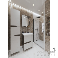 Дзеркало для ванної кімнати з підсвічуванням, шафка праворуч 60 см Van Mebles Верона Венге
