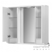 Дзеркало для ванної кімнати з підсвічуванням та двома шафками 80 см Van Mebles Верона Біла