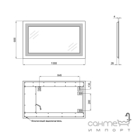 Зеркало с LED-подсветкой Q-tap Mideya Quadro Reverse QT2078141870100W