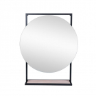 Зеркало с LED-подсветкой Q-tap Taurus QT2478ZP700BWO черный металл/белый дуб