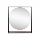 Зеркало с LED-подсветкой Q-tap Taurus QT2478ZP800BWO черный металл/белый дуб