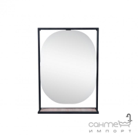 Зеркало с LED-подсветкой Q-tap Taurus QT2478ZP600BWO черный металл/белый дуб