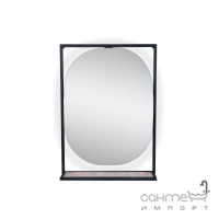 Зеркало с LED-подсветкой Q-tap Taurus QT2478ZP600BWO черный металл/белый дуб
