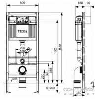 Инсталляция для подвесного унитаза TECE TECE 9300089