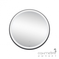 Зеркало с LED-подсветкой и подогревом Qtap Robin Black QT13786501B черная рама