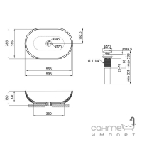 Раковина на стільницю Qtap Leo QT1111A028MB матова чорна