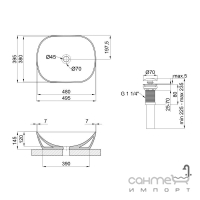 Раковина на столешницу Qtap Aquarius QT21112143W белая