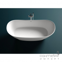 Окремостояча ванна зі штучного каменю Salini Noemi 185 S-Sense глянсова біла