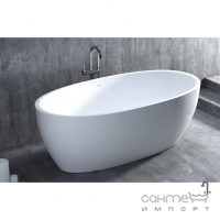 Отдельностоящая овальная ванна из искусственного камня Salini Luce 176 S-Sense матовая белая