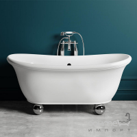 Окрема овальна ванна на ніжках Salini Alba 172 S-Sense глянсова біла, ніжки хром