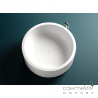 Кругла окремо ванна зі штучного каменю Salini Isola 200 S-Sense матова біла