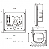 Терморегулятор для систем теплого пола In-Therm PWT-002 WiFi белый