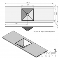 Столешница Snail раковина Альтаир 1500х500 цвет bianco
