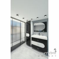 Дзеркало для ванної кімнати, лівостороннє, фацет Van Mebles Доміно колір чорний