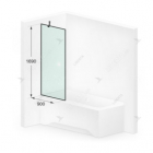 Шторка для ванны Liberta Toscana 900x1690 левосторонняя, профиль черный, прозрачное стекло