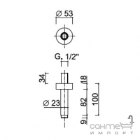 Стельовий кронштейн для верхнього душу Giulini G 1762-10 кольори в асортименті.