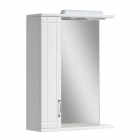 Зеркало для ванной 50 см с подсветкой, боковой шкафчик слева, фреза (артеко) Van Mebles Пряма Белое 