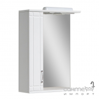 Зеркало для ванной 60 см с подсветкой, боковой шкафчик слева, фреза (артеко) Van Mebles Пряма Белое 