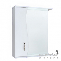 Зеркало для ванной 55 см, шкафчик с левой стороны Van Mebles Хвиля Белая