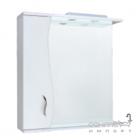 Зеркало для ванной 65 см с подсветкой, шкафчик с левой стороны Van Mebles Хвиля Белая