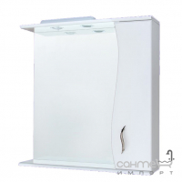 Зеркало для ванной 65 см с подсветкой, шкафчик с правой стороны Van Mebles Хвиля Белая