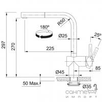 Смеситель для кухни Franke Atlas Neo Sensor 115.0625.523 с выдвижным изливом, нержавеющая сталь