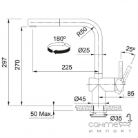 Змішувач для кухні Franke Atlas Neo Sensor 115.0625.527 з висувним виливом, індустріальний чорний