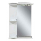 Зеркало для ванной 65 см с подсветкой, полочки поворотные с правой стороны, фацет Van Mebles Цвет Белый