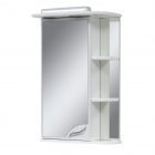 Зеркальный шкафчик 45 см правосторонний с полочками, подсветка Van Mebles Цвет Белый 