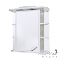 Зеркальный шкафчик 60 см правосторонний с полочками, подсветка Van Mebles Цвет Белый 