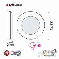 Точечный светильник встраиваемый Horoz Slim-9 LED 9W 540lm (в ассортименте)