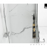 Бездверна душова кабіна Rea Aero N REA-K7550 хром/прозоре скло, з полицею Evo