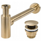 Сифон для раковины универсальный с донным клапаном Rea L.Gold Mat. Click-Klak REA-A8586 золото матовый