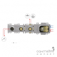 Скрытая часть смесителя-термостата на 2 потребителя FIMA TermboxS F2462/1
