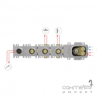 Скрытая часть смесителя-термостата на 3 потребителя FIMA TermboxS F2463/1