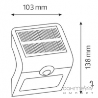 Світильник вуличний настінний на сонячній батареї Horoz Electric Sirius-1 078-012-0001-020 LED 1W 4000K 140lm