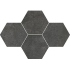 Керамогранит гексагон StarGres Qubus Antracite Mosaic Hexagon Rect 283x408