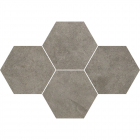 Керамогранит гексагон StarGres Qubus Dark Grey Mosaic Hexagon Rect 283x408