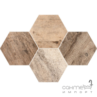 Керамогранит гексагон StarGres Timber Mosaic Hexagon Rect 283x408