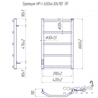 Электрический полотенцесушитель Mario Трапеция HP-I 650x430 TR таймер-регулятор, матовый белый